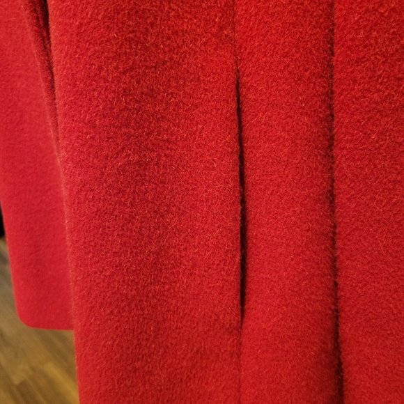 Hilary Radley Red Suri Alpaca Wool Blend Swing Coat A-Line Quiet Luxury Chic - Picture 5 of 11